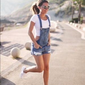 Overall Jean Shorts